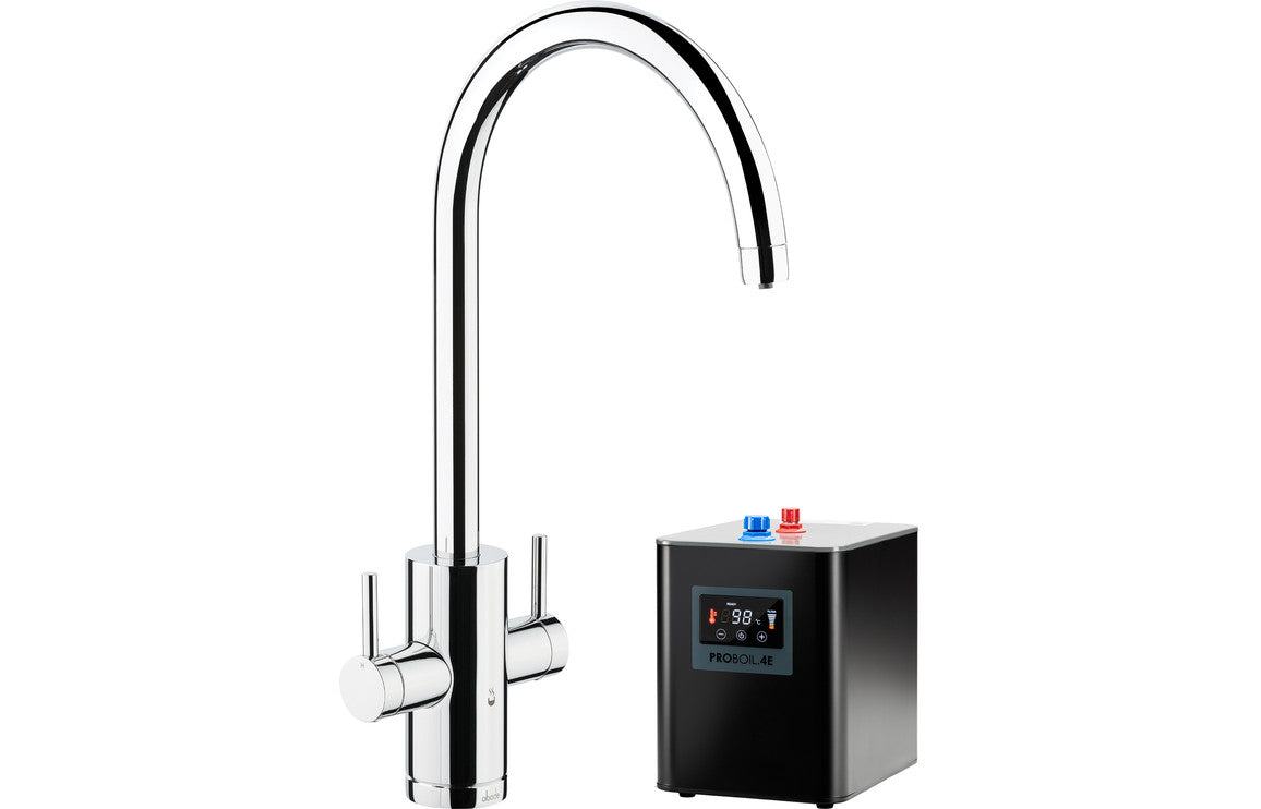 Abode Profile 4 IN 1 Monobloc Tap & Proboil.4E Tank - Chrome, Antique Brass, Brushed Nickel, Matt Black