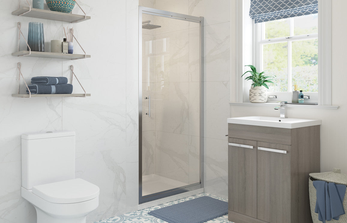 Classix 800mm Pivot Door - Chrome