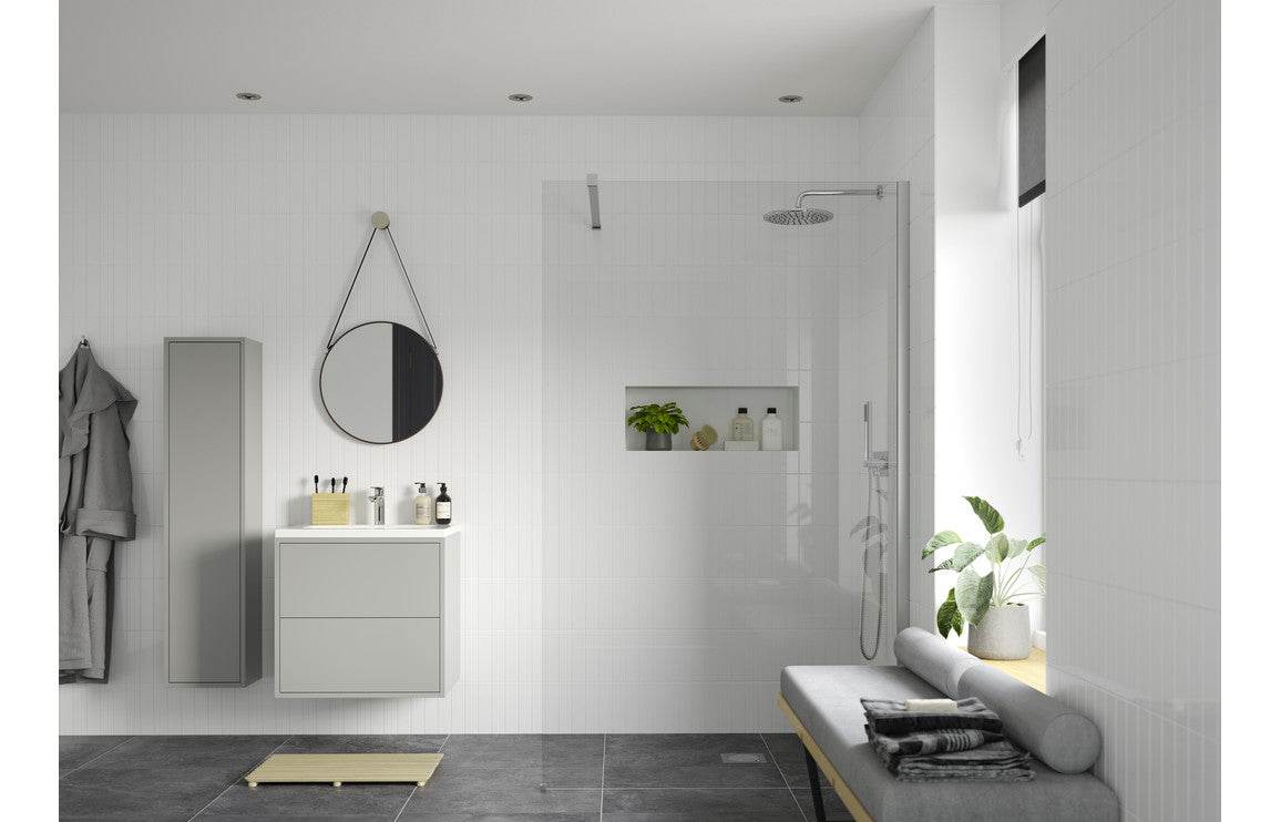 Iconix 500/700/760/800/900/1000/1100/1200/1400mm Wetroom Panel & Support Bar - Chrome