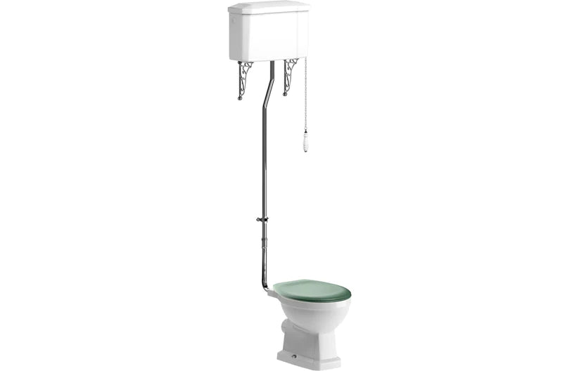 High Level Cistern Flush Pipe Kit Pan & Seat