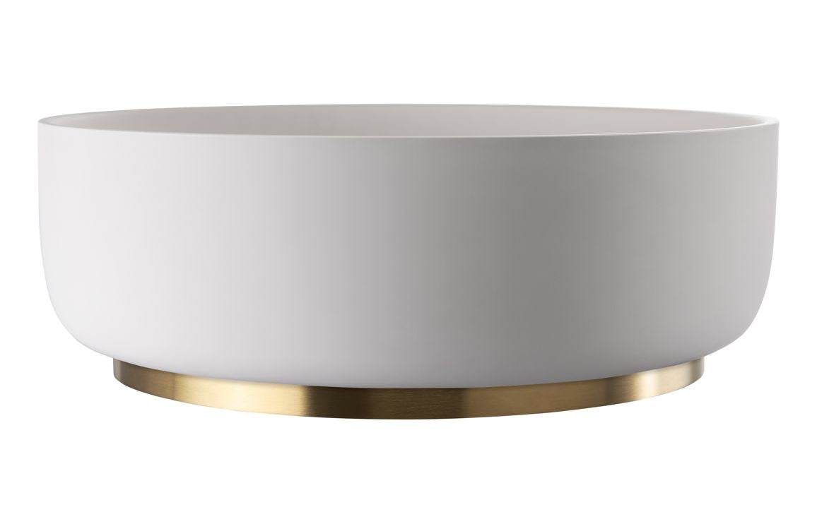 Abode Cava Round Basin Plinth - Brushed Brass (plinth only)