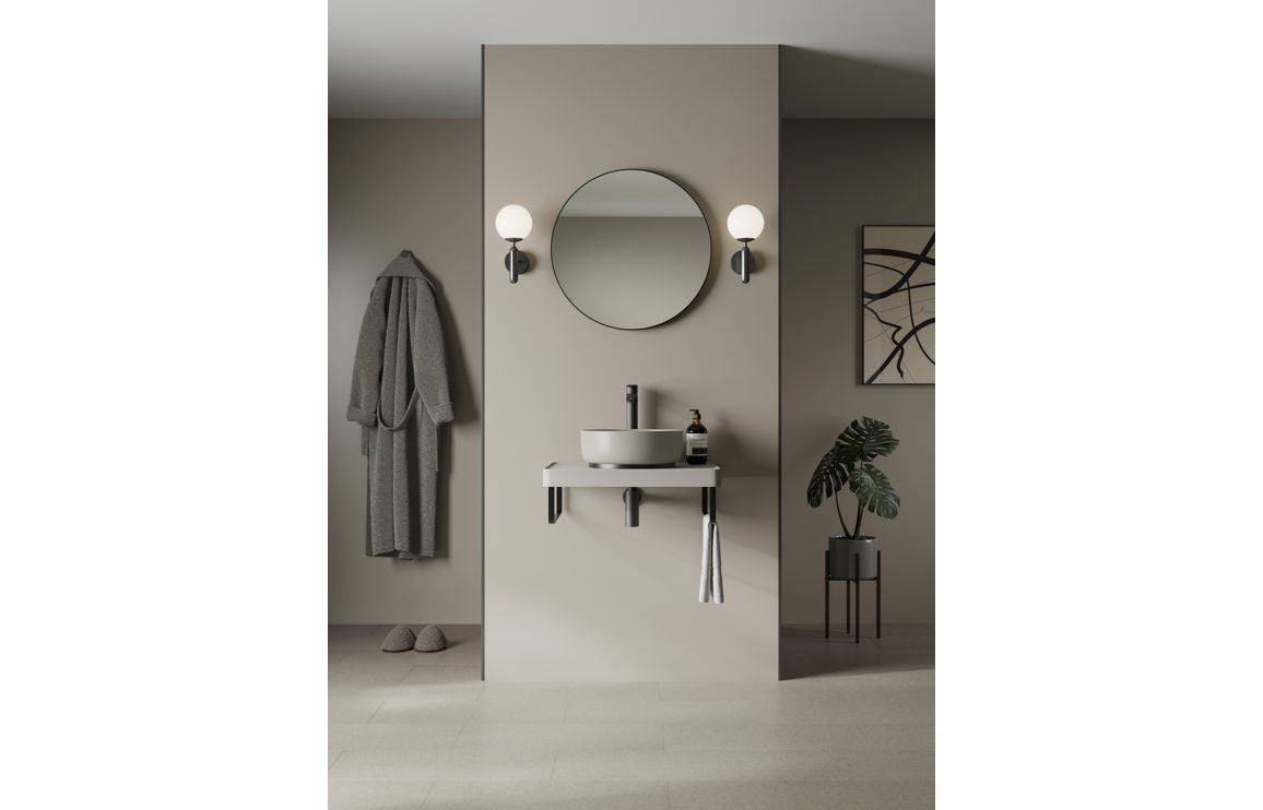 Abode Mayar 600mm Round Mirror - Matt Black