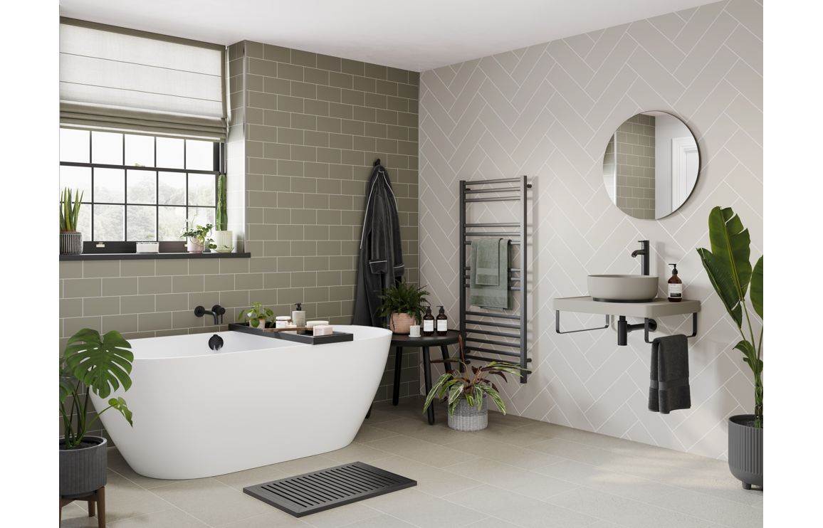 Abode Cava Round Basin Plinth - Matt Black (plinth only)