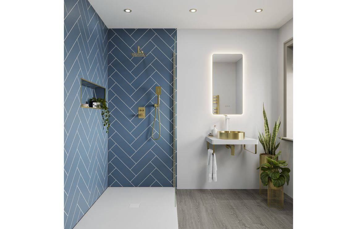 Abode Mayar 450x900mm Tablet LED Mirror - Brushed Brass