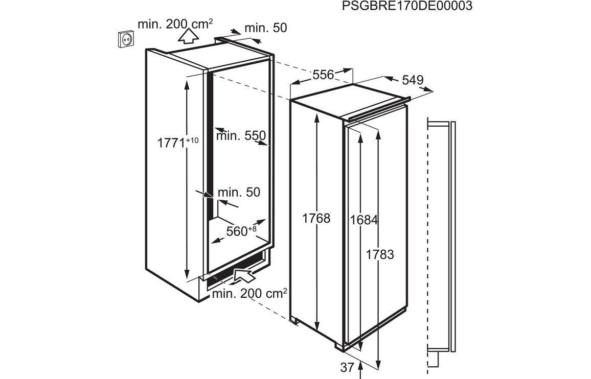 AEG ABK818E6NC B/I Frost Free Tall Freezer