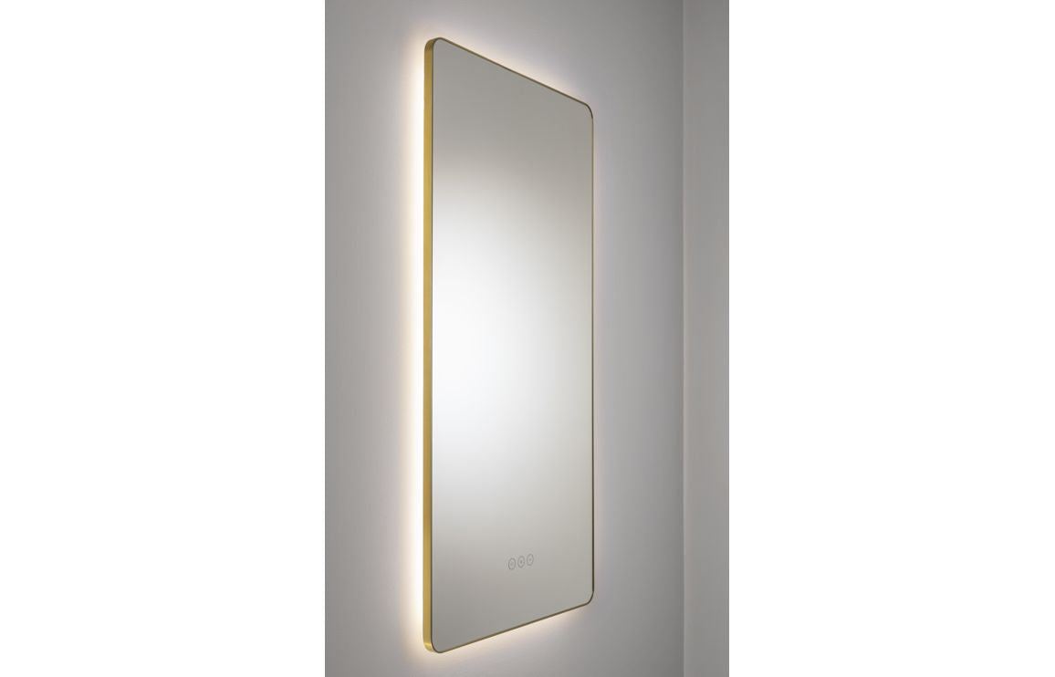 Abode Mayar 450x900mm Tablet LED Mirror - Brushed Brass