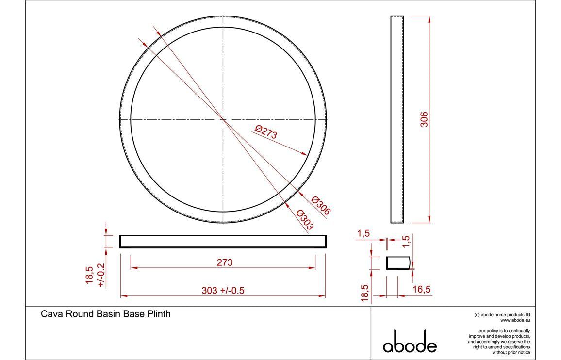 Abode Cava Round Basin Plinth - Chrome (plinth only)