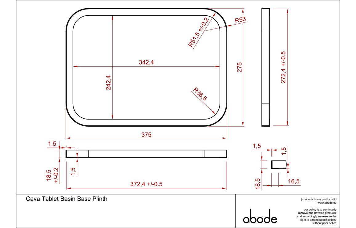 Abode Cava Tablet Basin Plinth - Chrome (plinth only)