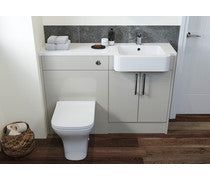 Alba 300mm 2 Door Tall Unit - Light Grey Gloss