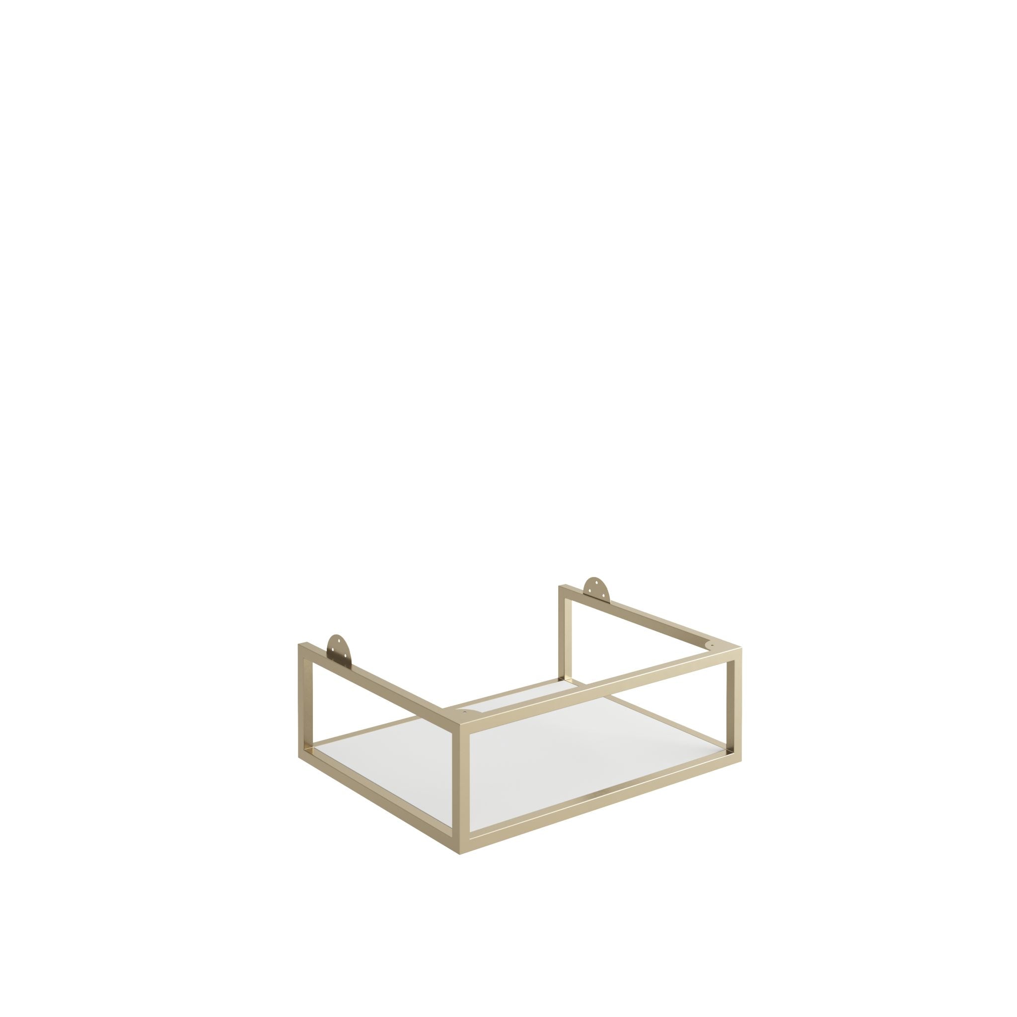 Brushed Brass Frame with White Shelf 60×48