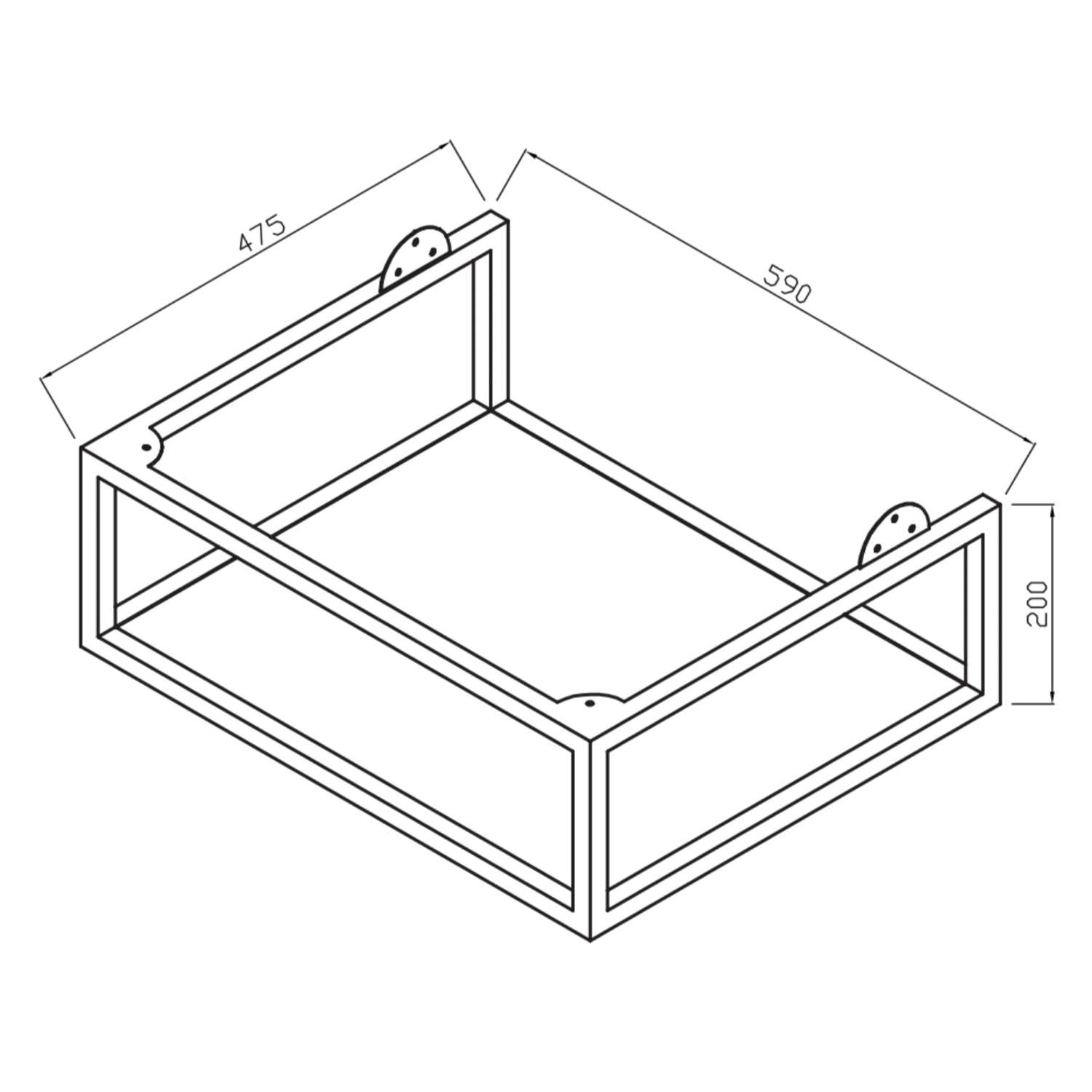Black Frame with Dual Colour Shelf 60×48