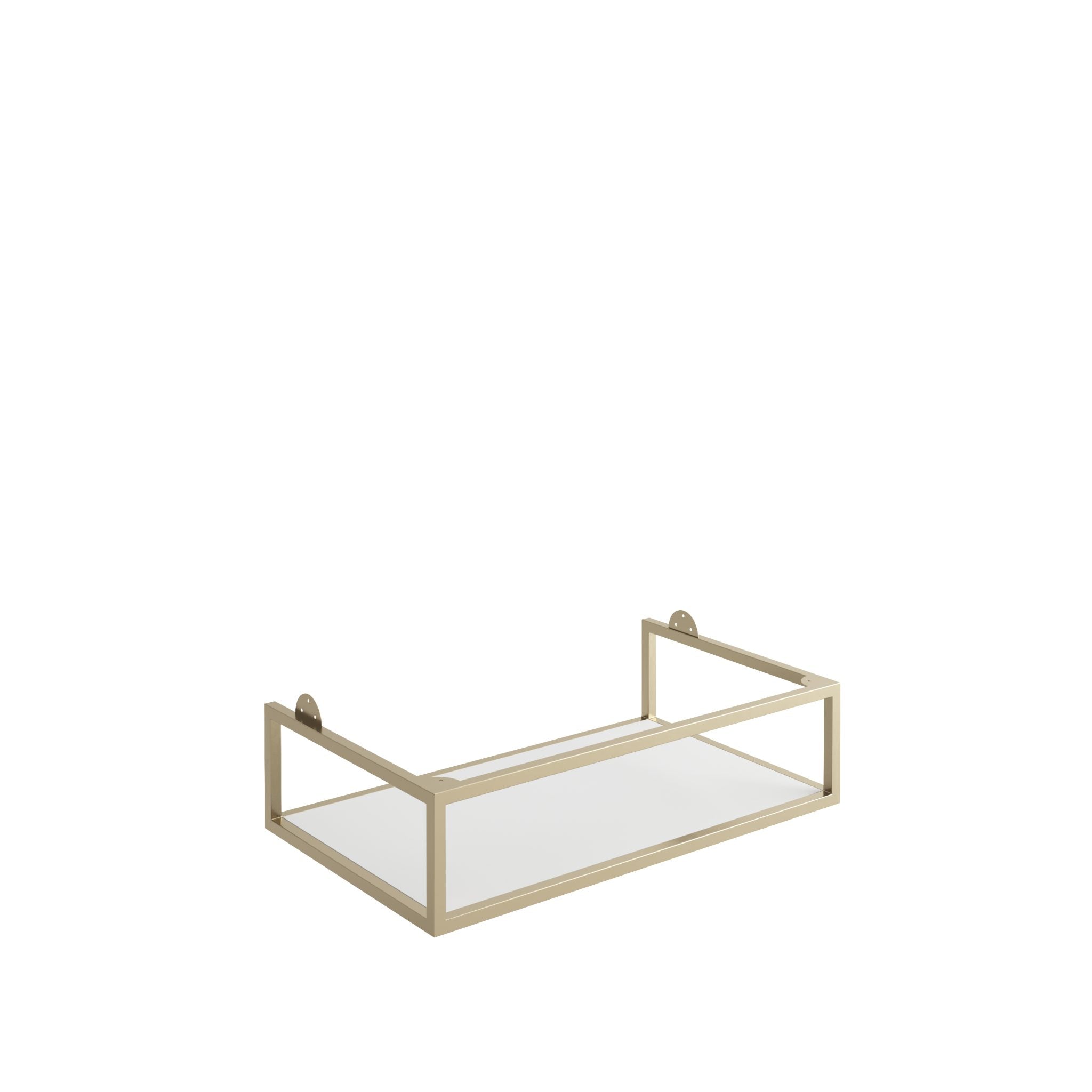 Brushed Brass Frame with White Shelf 80×48