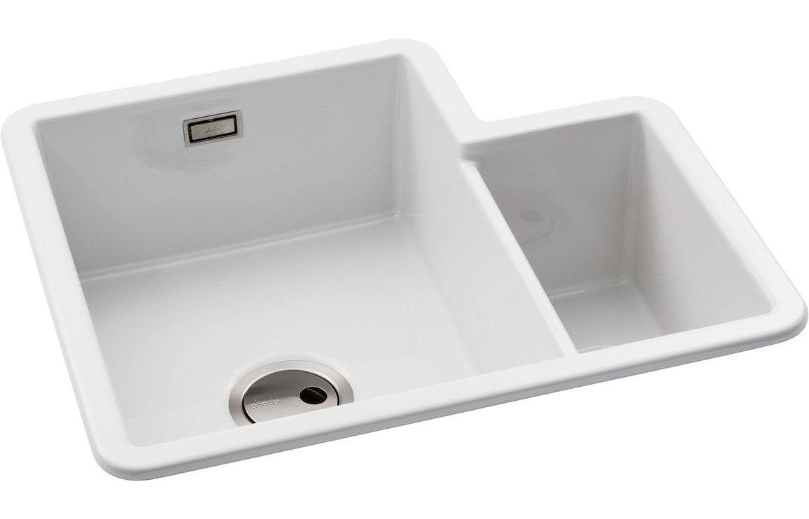 Abode Sandon 1.5B LH Ceramic Undermount/Inset Sink - White