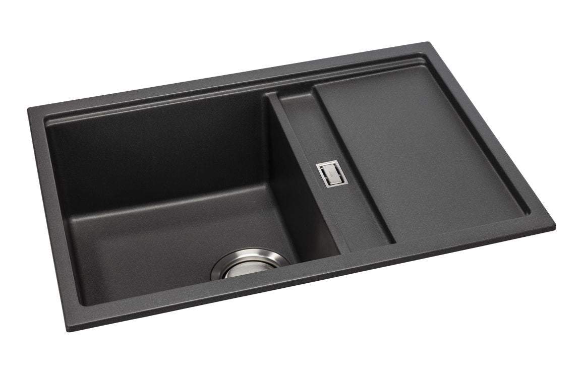 Abode Syncronist Compact 1.25B & Drainer Inset/Undermount Sink - Metallic Black