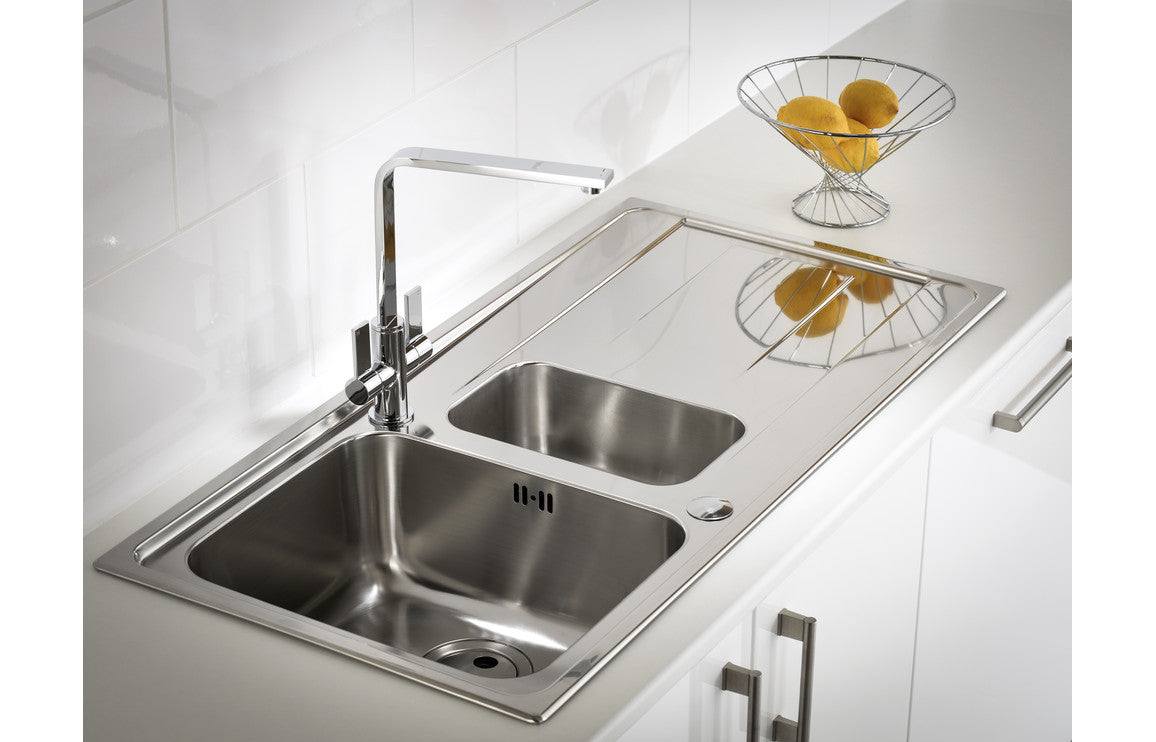 Abode Ixis 1.5B & Drainer Inset Sink - St/Steel