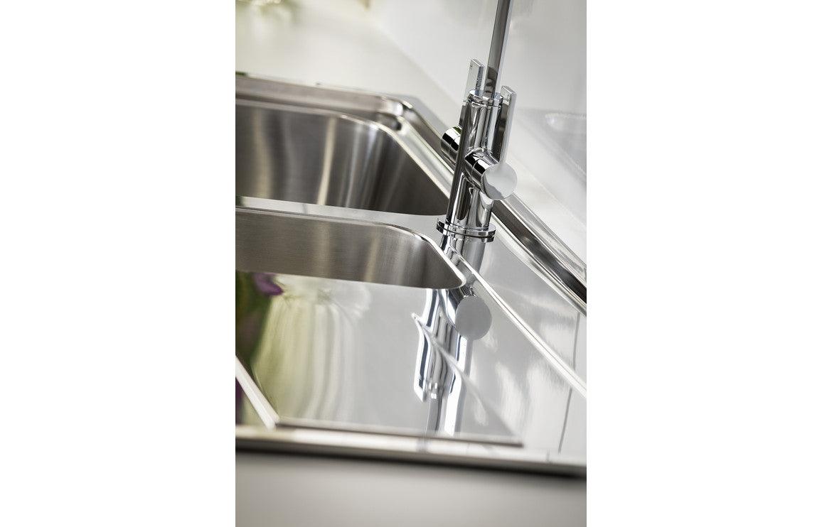 Abode Ixis 1.5B & Drainer Inset Sink - St/Steel