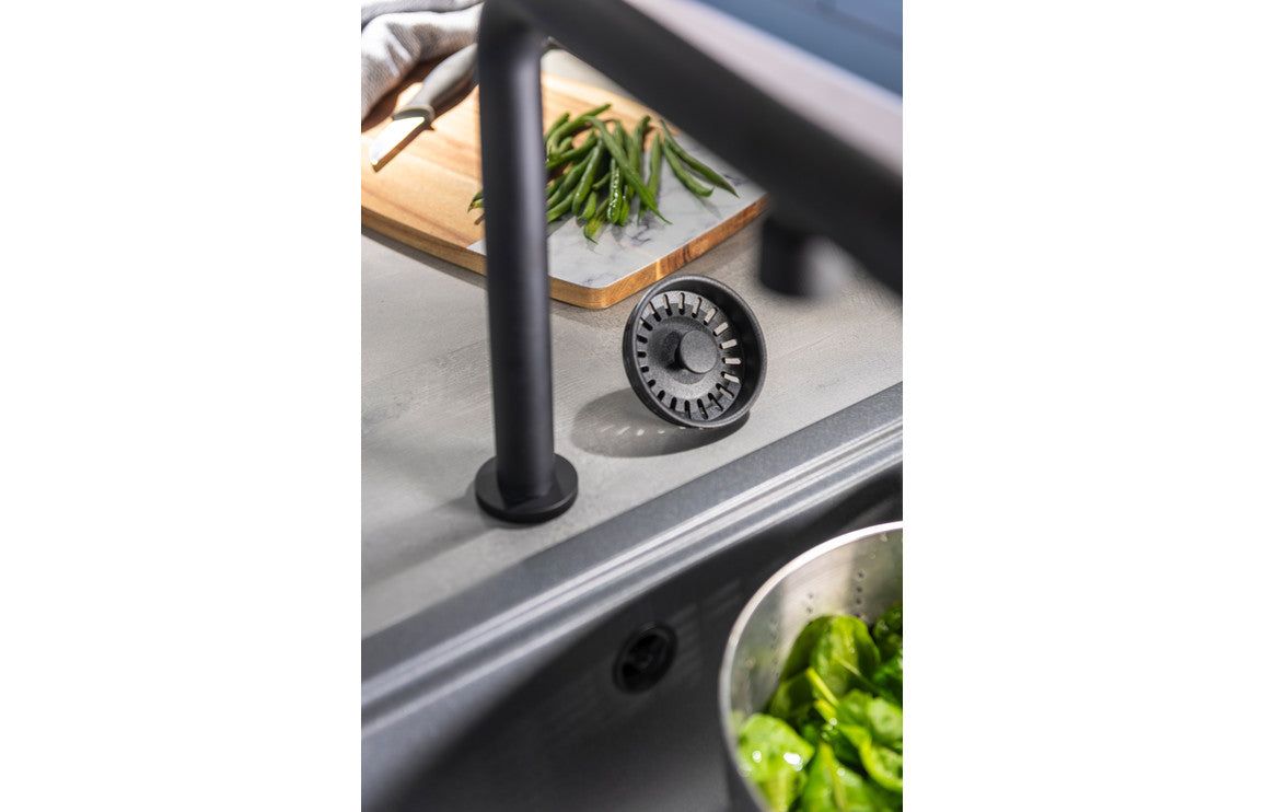 Abode 90mm (1.5") Manual Basket Strainer Waste - Matt Black