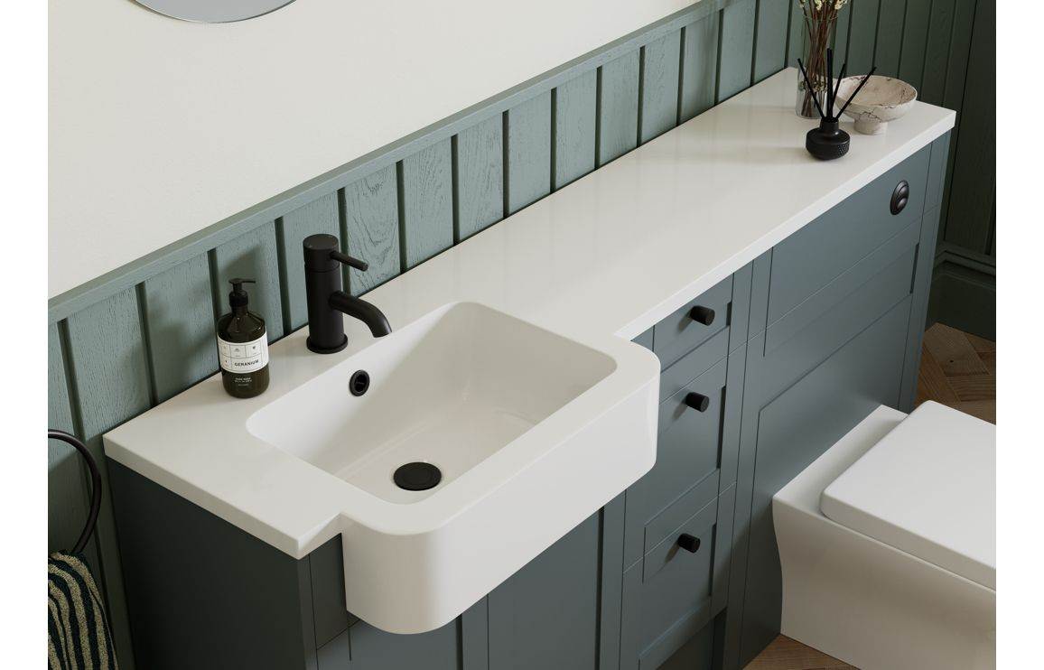 Abbey 1236mm Slim Basin & WC Unit Pack - Matt Green Camo (Grey Cab) or (Oak Cab)