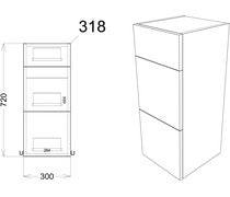 Alba 1542mm Basin  WC & 3 Drawer Unit Pack (LH) - Light Grey Gloss