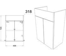 Alba 500mm Basin Unit - Matt Graphite Grey