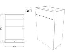 Alba 1542mm Basin  WC & 3 Drawer Unit Pack (LH) - Light Grey Gloss