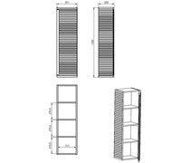 Align 350mm Wall Hung 1 Door Tall Unit - Matt Cotton