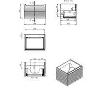 Align 615mm Wall Hung 1 Drawer Basin Unit & Basin - Matt Mineral Grey