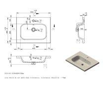 Align 615mm Wall Hung 1 Drawer Basin Unit & Basin - Matt Cotton