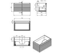 Align 800mm Wall Hung 1 Drawer Basin Unit & Worktop - Matt Mineral Grey