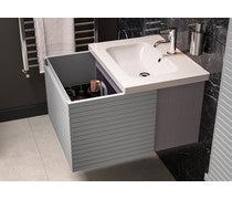 Align 800mm Wall Hung 1 Drawer Basin Unit & Worktop - Matt Mineral Grey