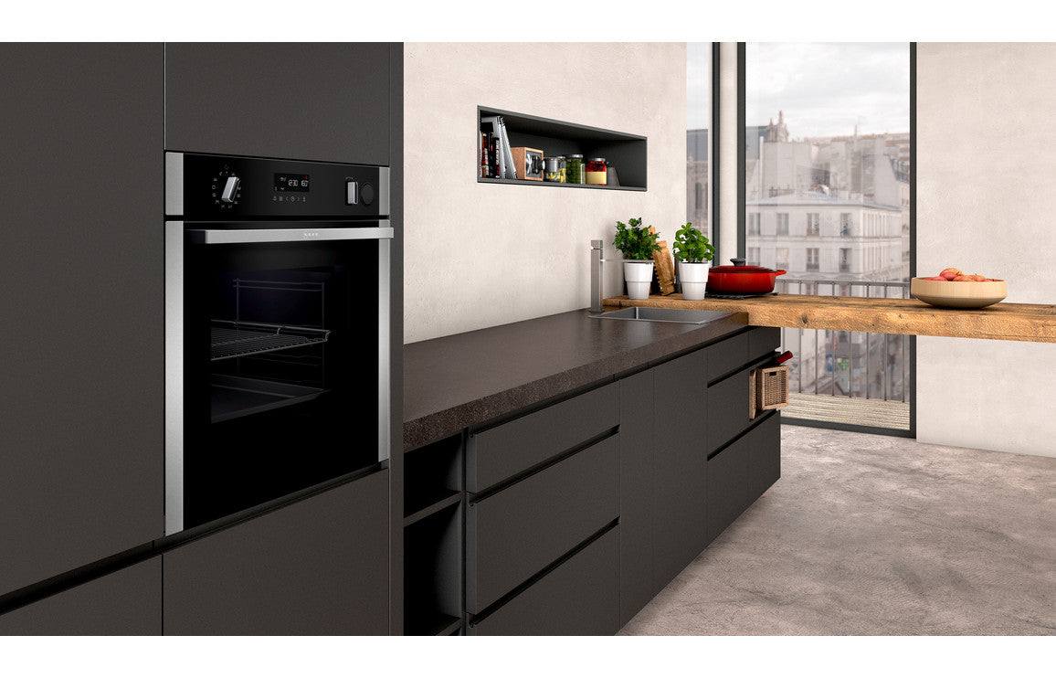 Neff N50 B3AVH4HH0B Single Slide & Hide Electric Oven w/Added Steam - St/Steel
