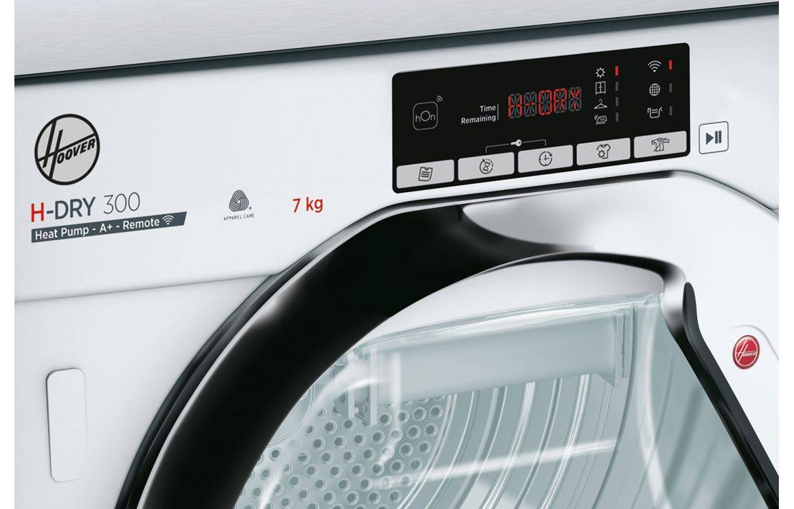 Hoover H500 BATD H7A1TCE-80 B/I 7kg Dryer - White w/Chrome Door