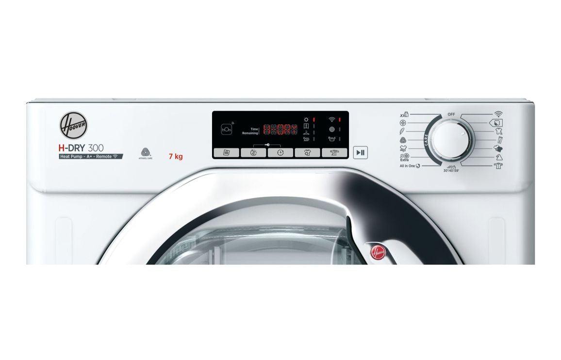 Hoover H500 BATD H7A1TCE-80 B/I 7kg Dryer - White w/Chrome Door