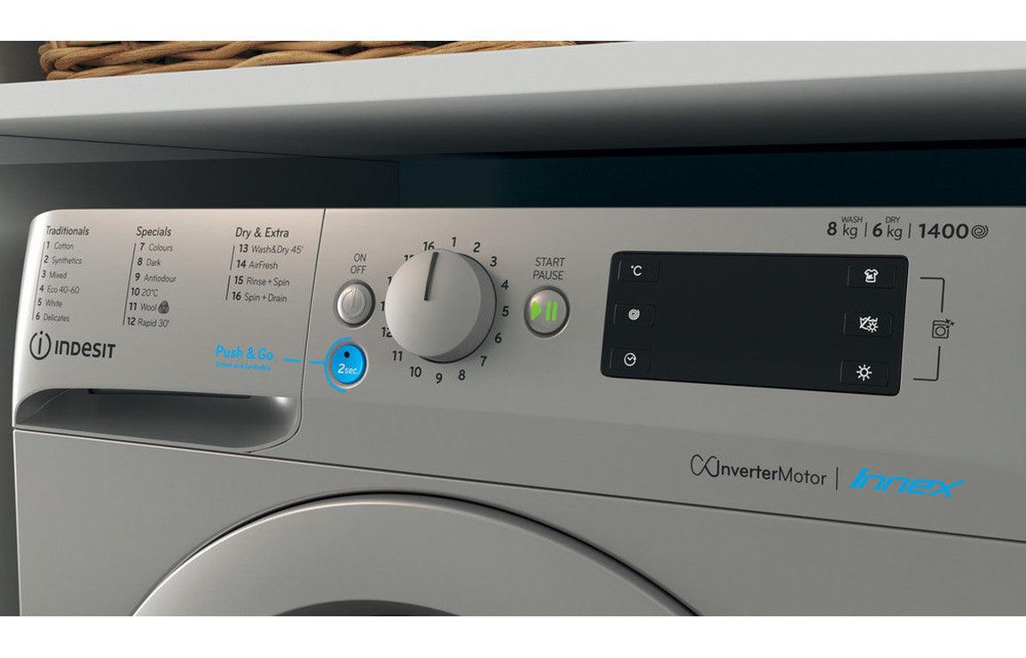 Indesit BDE 86436X S UK N F/S 8/6kg 1400rpm Washer Dryer - Silver