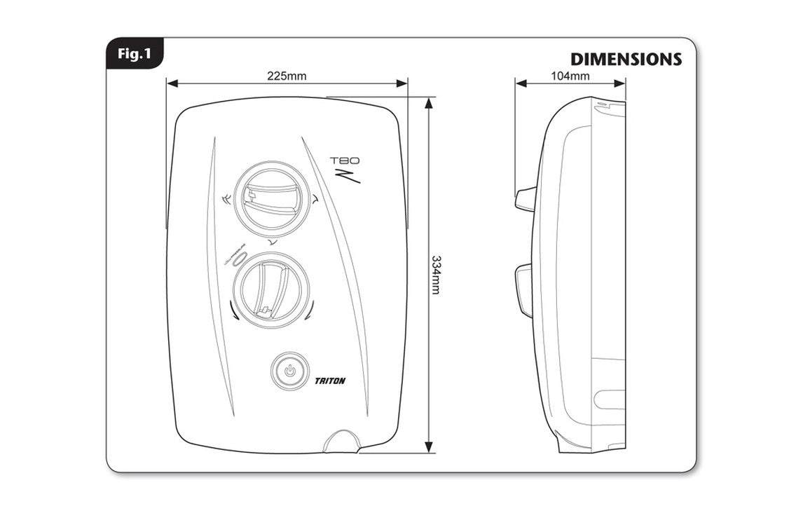 Triton T80ZFF 9.5kW Electric Shower - White/Chrome