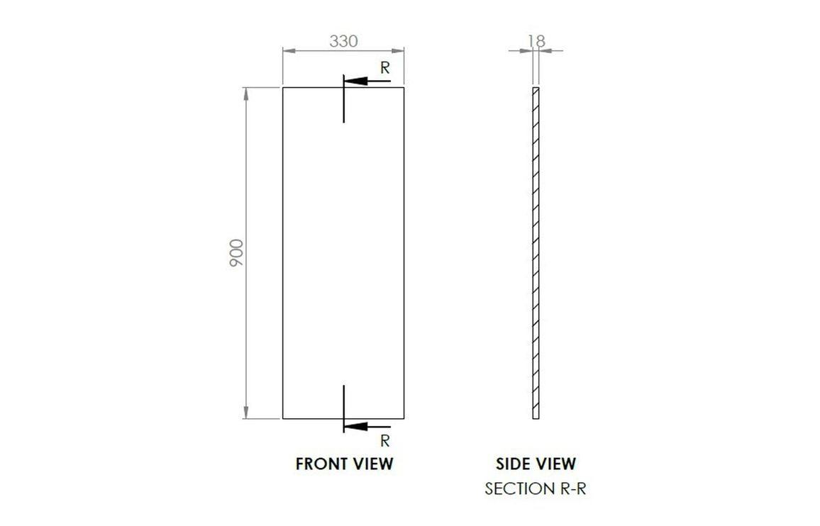 Benita 900x330mm End Panel - Matt Latte