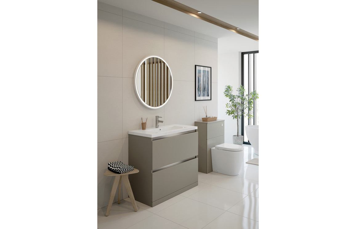 Carino 600mm 1 Drawer Wall Hung Basin Unit (No Top) - Matt Latte
