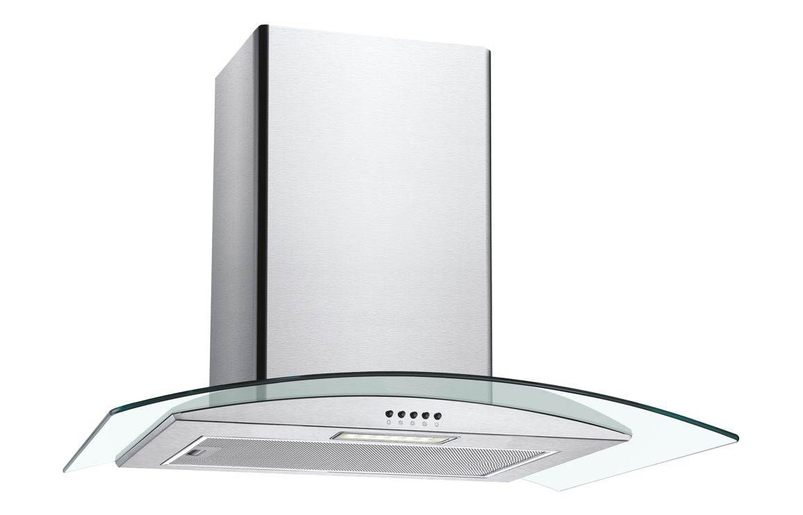 Candy CGM60NX/1 60cm Curved Glass Chimney Hood - St/Steel & Glass