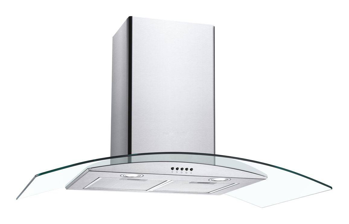 Candy CGM90NX/1 90cm Curved Glass Chimney Hood - St/Steel & Glass