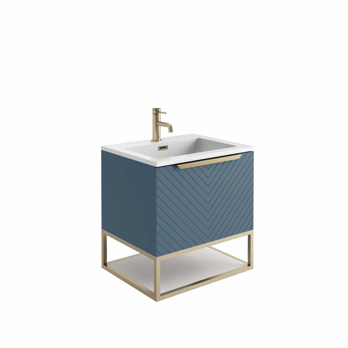 Brushed Brass Frame with White Shelf 60×48