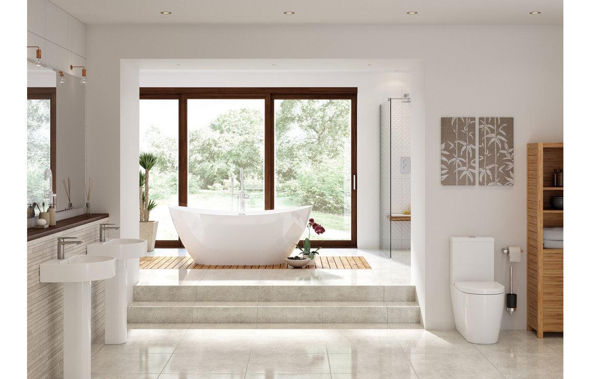 Cilantro Rimless Close Coupled Fully Shrouded WC & Soft Close Seat