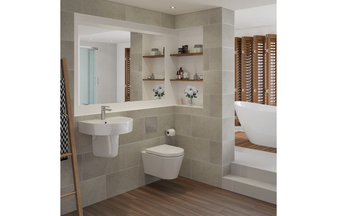 Cilantro 555x430mm 1TH Basin & Semi Pedestal