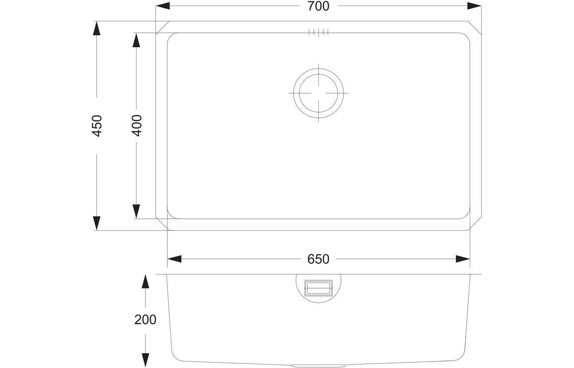 Prima+ XL 1.0B R25 Undermount Sink - St/Steel