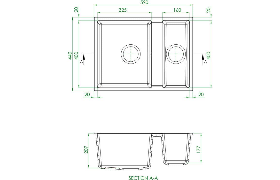 Prima+ Granite 1.5B Undermount Sink - Black