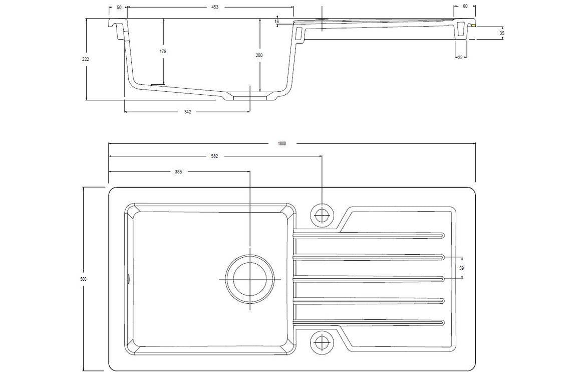 Prima 1B 1D Reversible Inset Ceramic Sink - White