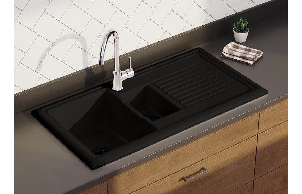 5B 1D Reversible Ceramic Sink - Black