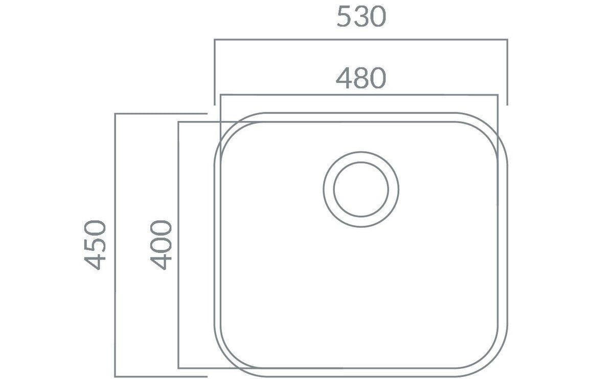 Prima 1B Large Undermount Sink - Polished Steel