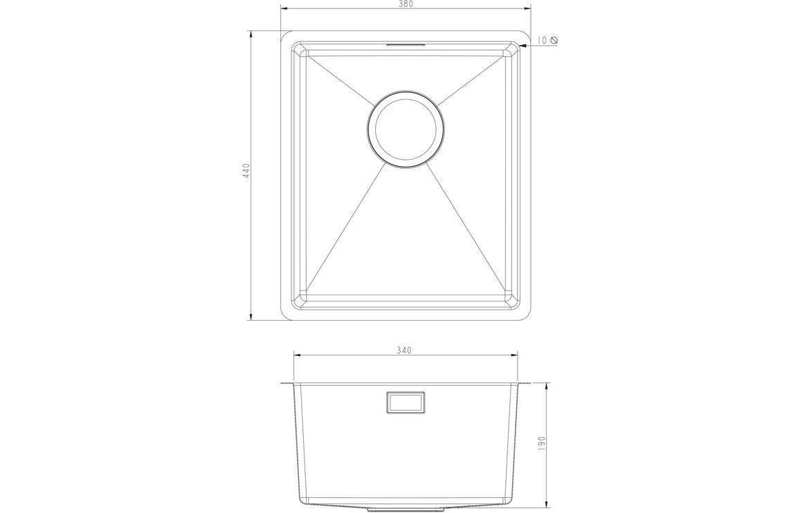 Prima+ Compact 1.0B R10 Inset/Undermount Sink - St/Steel