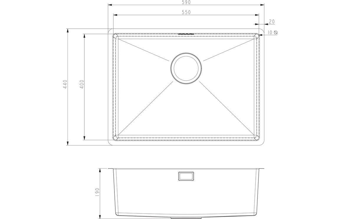 Prima+ Large 1.0B R10 Inset/Undermount Sink - St/Steel