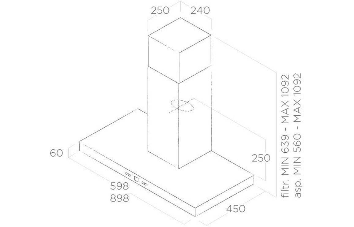 Elica Cruise 60cm Chimney Hood - St/Steel